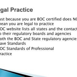 Boc standards of professional practice