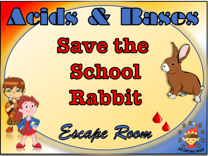 Bases escape acids chemistry activity room