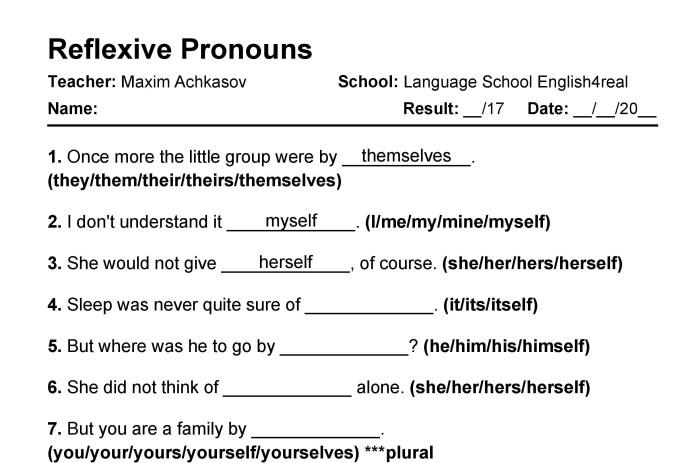 Gramatica a reflexive verbs answers