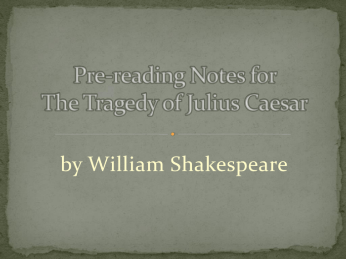 The tragedy of julius caesar part 1: applying reading strategies