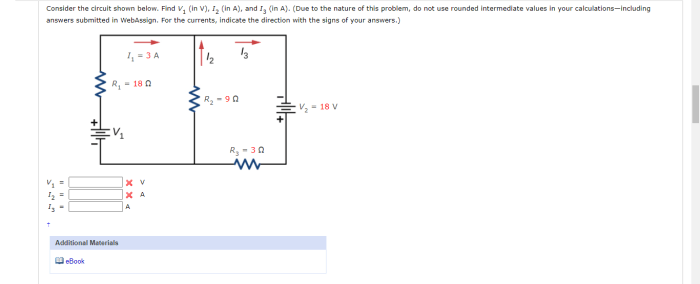 Consider the circuit shown below. find v1 i2 and i3