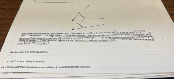 Study this incomplete image of a geometric construction