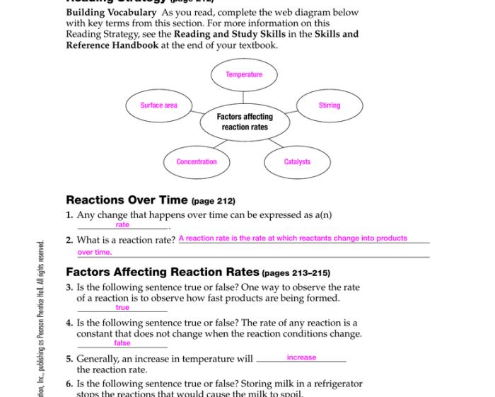 Genius challenge chemical reactions answer key