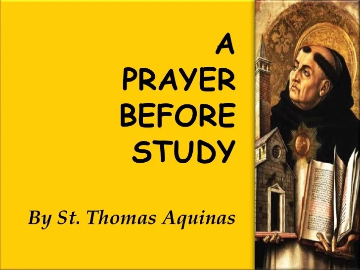 St thomas aquinas prayer before study